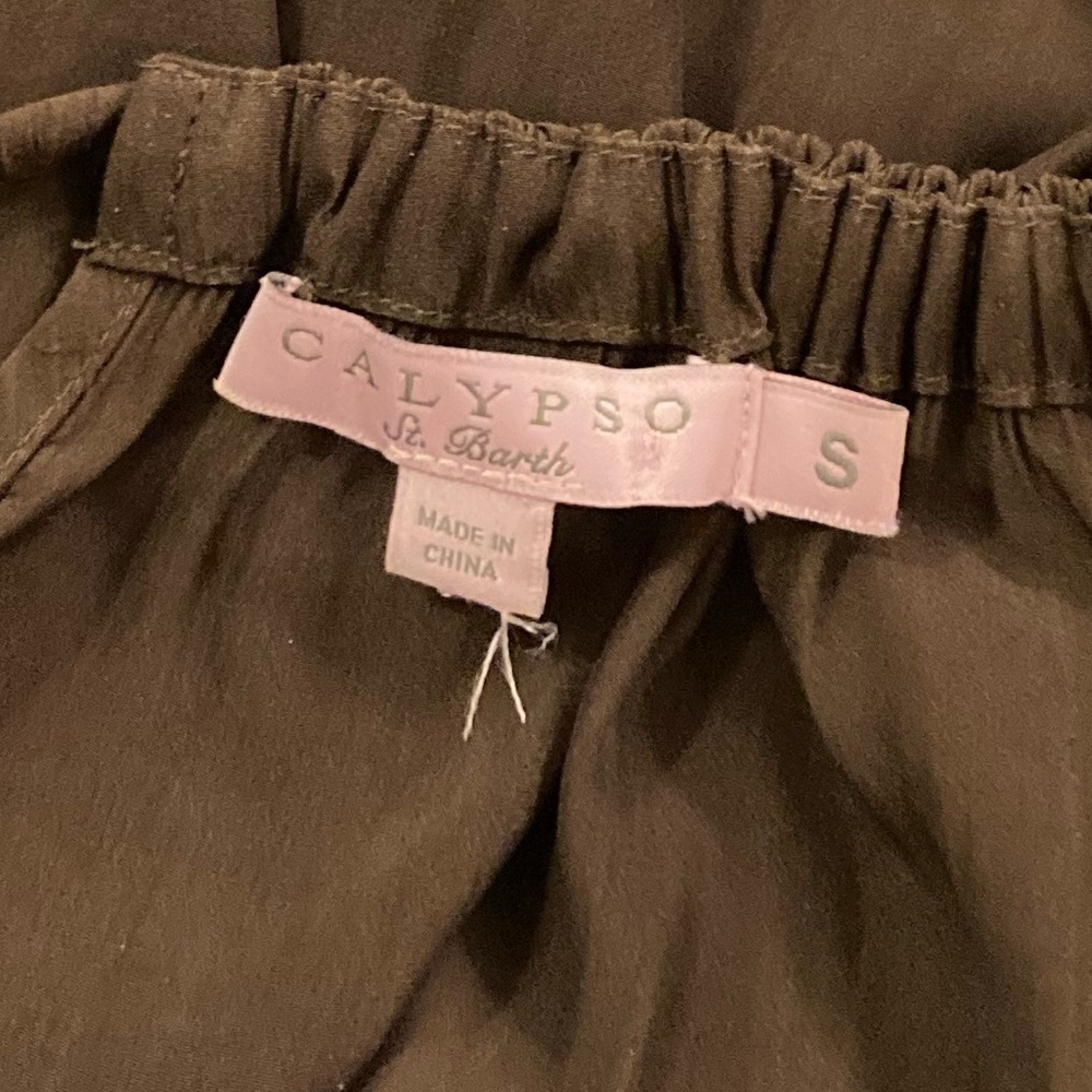 Calypso St. Barth Dress Sarah Brown Matte Satin Sleeveless Maxi Halter Small - Picture 3 of 13